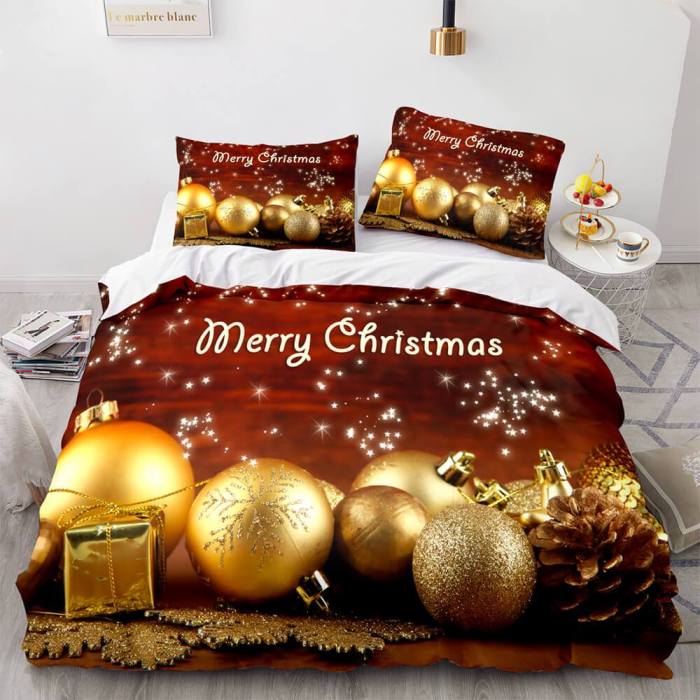 Christmas Script Bedding Sets Full Duvet Covers Comforter Bed Sheets