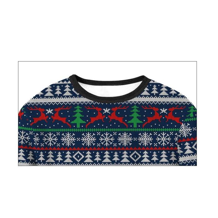 Fashion Unisex Ugly Christmas Sweater Men Women Casual Long Sleeve Round Neck Pullover Tops