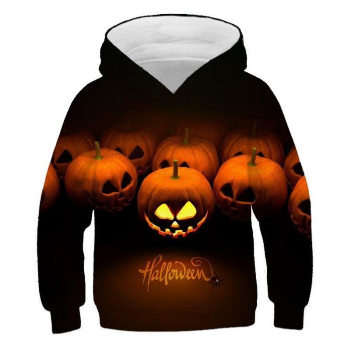 Fashion Halloween Costume 3D Kids Hoodies Children Clothes Girls Cartoon Pumpkin Print Hoodie Boys Autumn Pullover Outfits