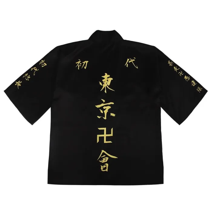 Anime Tokyo Revengers T-Shirt Sano Manjirou Ken Ryuguji Haori Polyester Summer Short-Sleeve Tees Tops Cosplay Costume