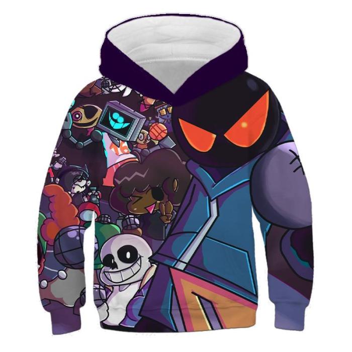 Baby Boy Anime Cartoon Friday Night Funkin Kids Clothes Girls 3D Print Hoodies Children'S Autumn Cool Comfortable Clothing Tops