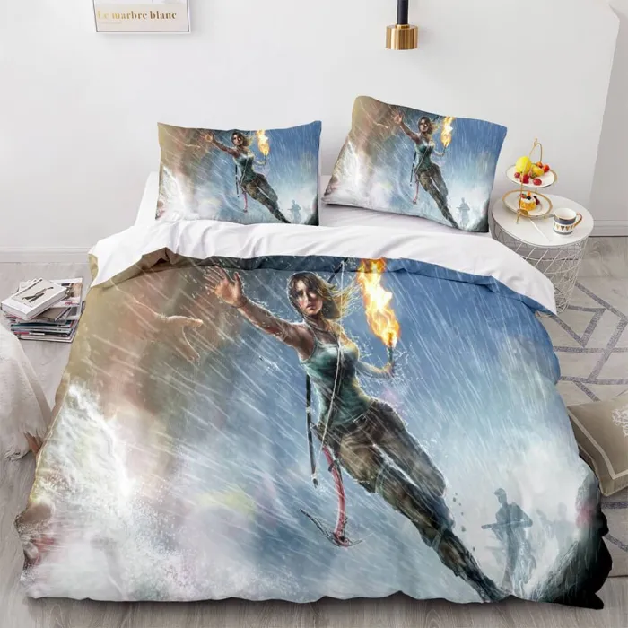 Tomb Raider Cosplay Comforter Bedding Sets Duvet Covers Bed Sheets