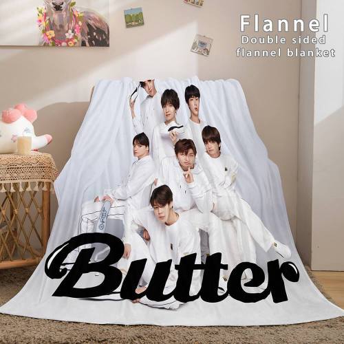 Bts Butter Bangtan Boys Cosplay Flannel Blanket Comforter Bedding Sets