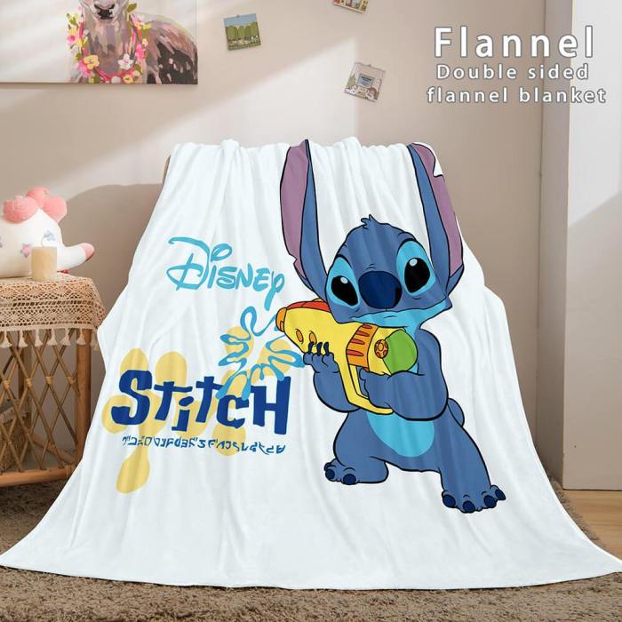 Stitch Blanket Flannel Throw Cosplay Blanket Comforter Sets For Bed