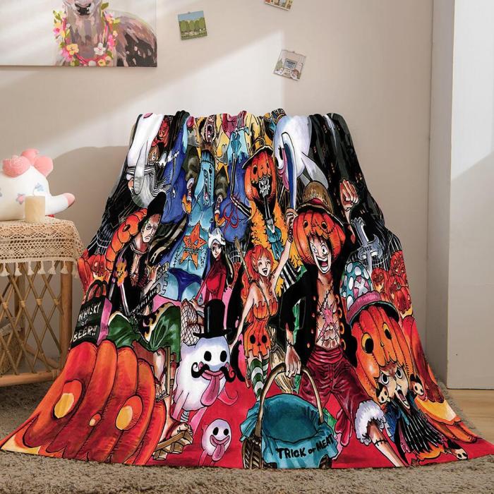 One Piece Cosplay Soft Flannel Fleece Throw Blanket Comforter Sets