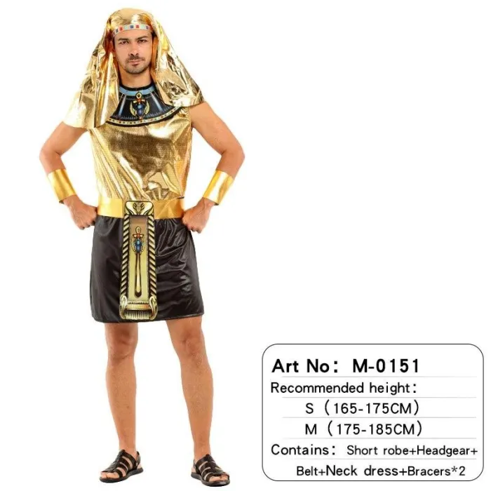 Halloween Egyptian Parent-Child Costume Cleopatra Egypt Queen Cosplay Carnival Party Sexy Golden Fancy Dress