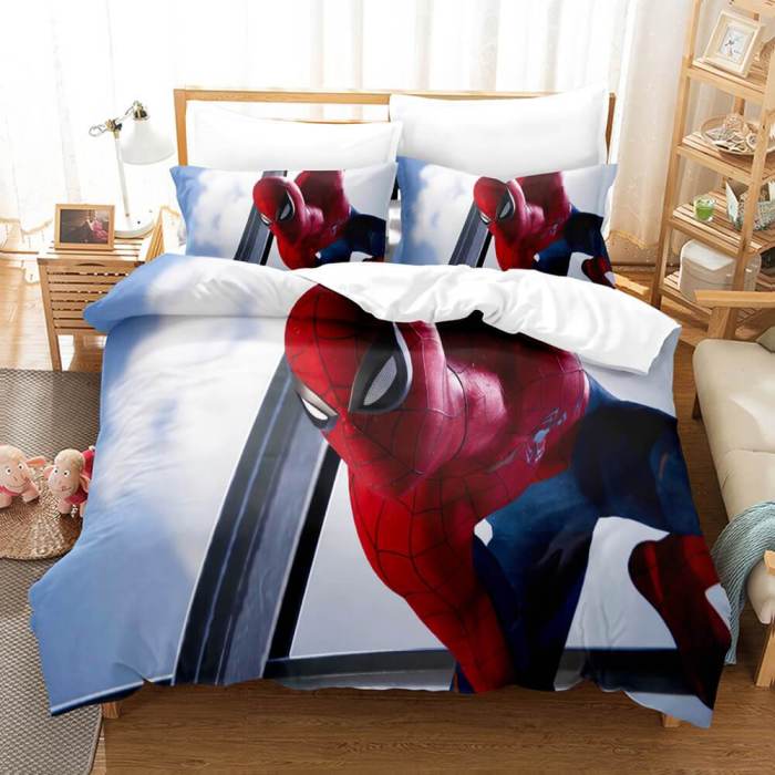 Spiderman Cosplay Full Bedding Set Duvet Cover Comforter Bed Sheets