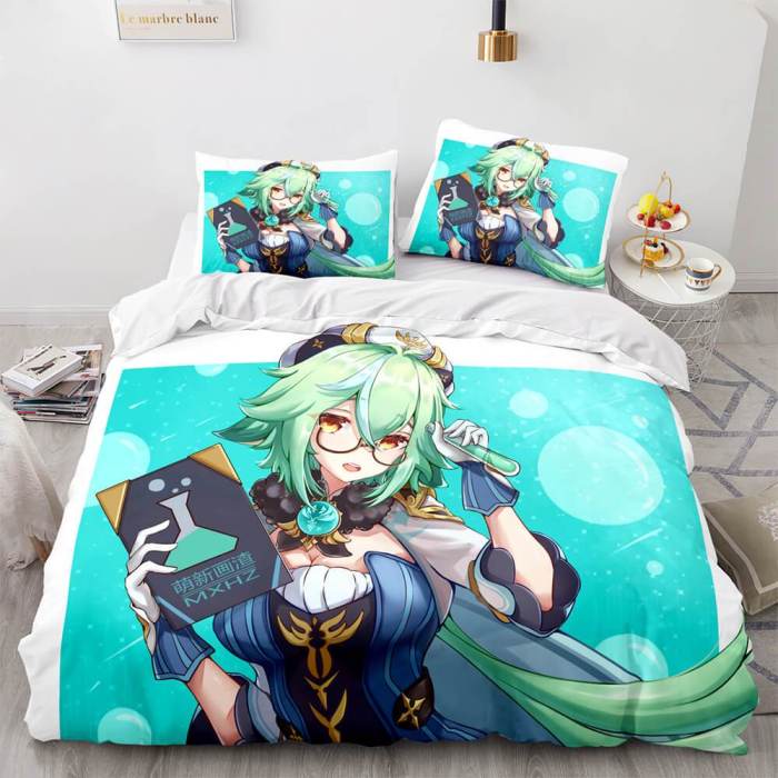 Genshin Impact Bedding Set Duvet Cover Comforter Bed Sheets