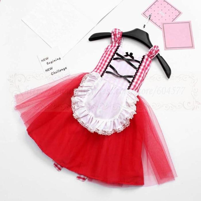 Little Red Riding Hood Dress Costume For Toddlers And Girls Cosplay Dress Princess Halloween Costume Clothing