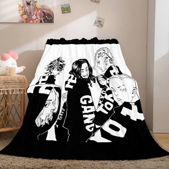 Tokyo Revengers Cosplay Flannel Blanket Throw Comforter Bedding Sets
