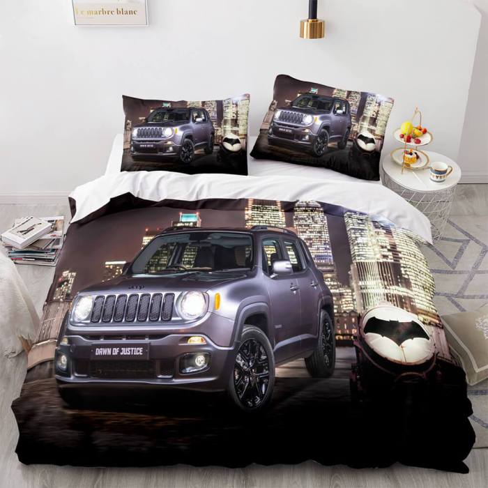 Jeep 4X4 Vehicle Off-Road Adventure Car Bedding Set Duvet Cover Sheets