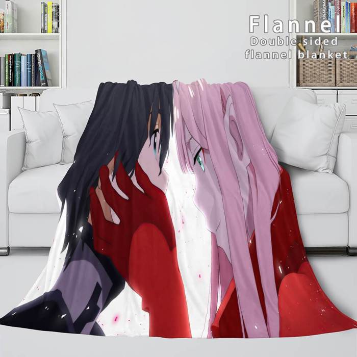 Darling In The Franxx Cosplay Flannel Blanket Throw Comforter Sets