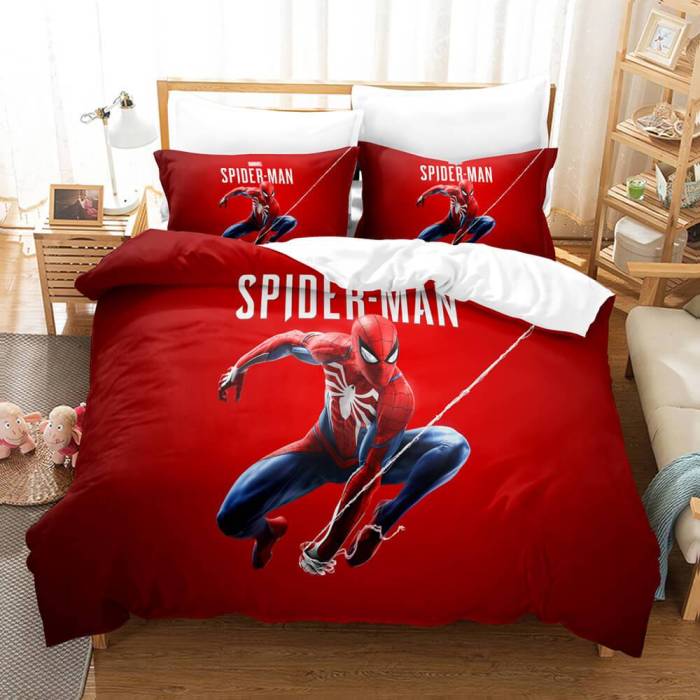 Spider-Man Cosplay Full Bedding Set Duvet Cover Comforter Bed Sheets