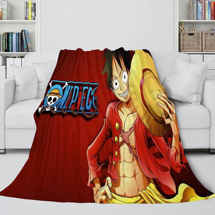Anime One Piece Throw Flannel Fleece Blanket Soft Cozy Bedding Sets