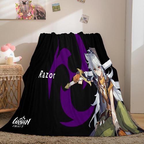 Genshin Impact Aether Lumine Flannel Caroset Throw Cosplay Blanket Comforter Set