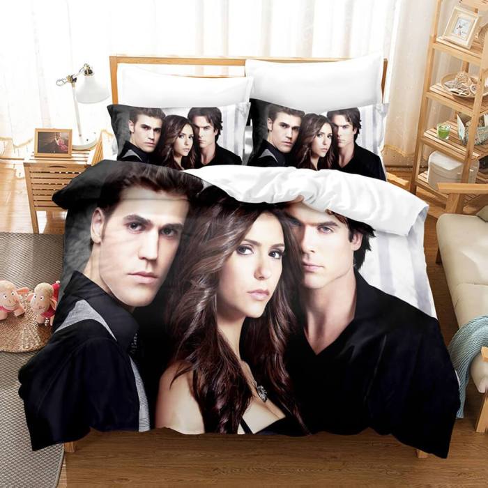 The Vampire Diaries Cosplay Bedding Set Duvet Cover Comforter Bed Sheets