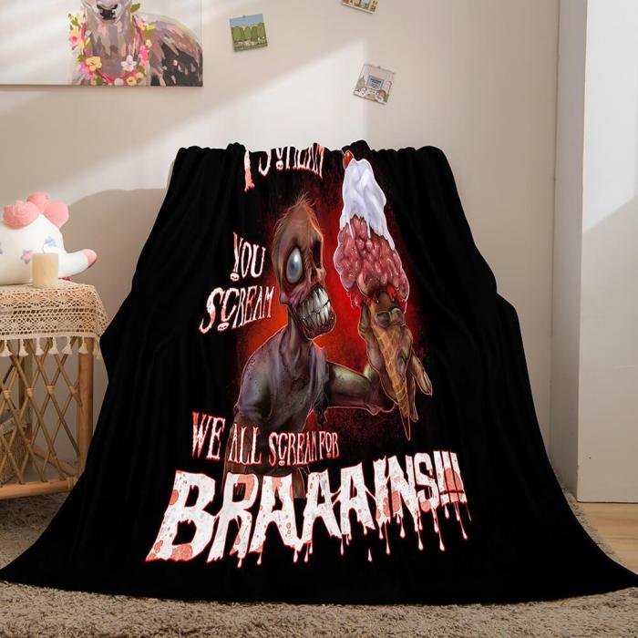 Halloween Horror Theme Flannel Fleece Throw Cosplay Blanket Sets