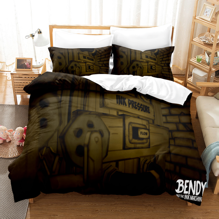 3-Piece Bendy And The Ink Machine Bedding Set Duvet Cover Bed Sheets