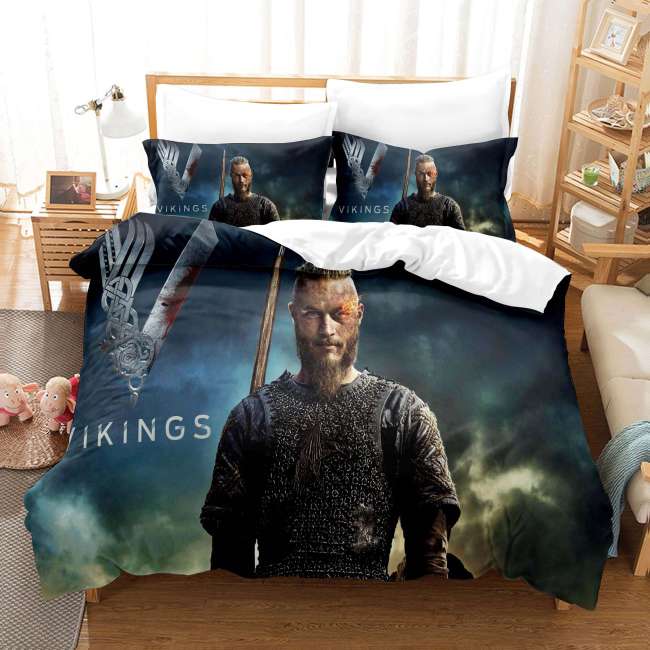 Viking Cosplay Bedding Set Duvet Cover Comforter Bed Sheets