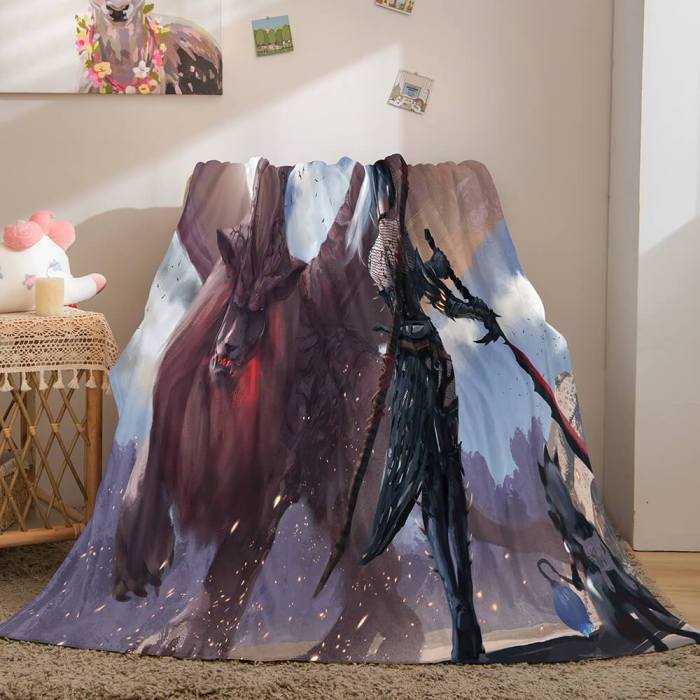 Ghost Blade Cosplay Flannel Fleece Blanket Comforter Bedding Blanket