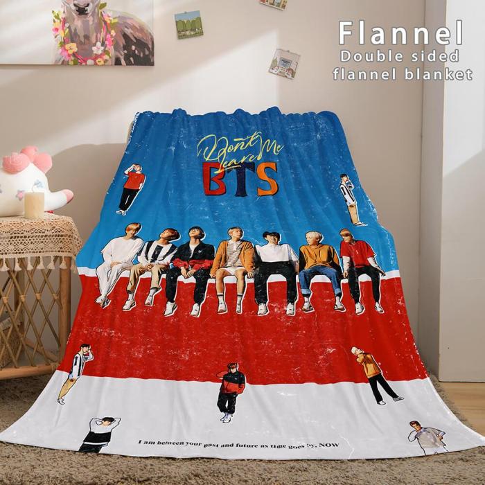 Kpop Bts Butter Bangtan Boys Cosplay Flannel Blanket Bedding Sets