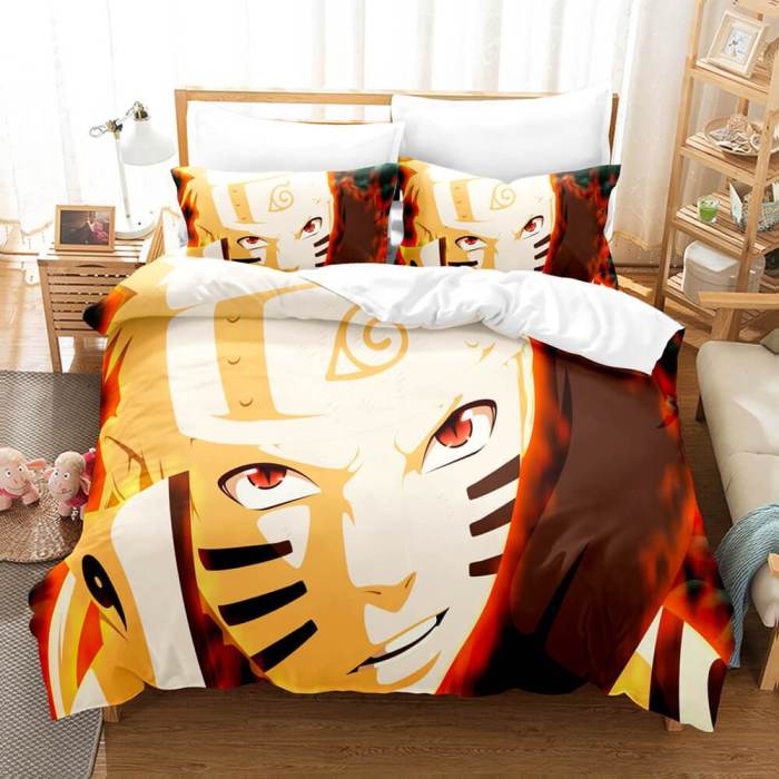 Naruto Cosplay Bedding Set Full Duvet Cover Comforter Soft Bed Sheets