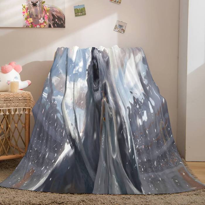 Game Ghost Blade Cosplay Flannel Fleece Blanket Comforter Bedding Sets