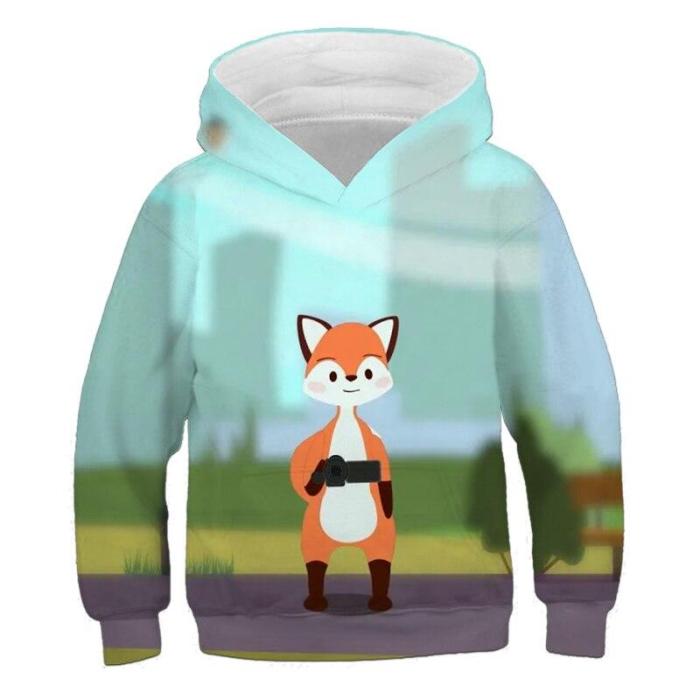 Cartoon Fox Animals  Fashion Boys Girls Hoodies 3D Printed Autumn Sweatshirt For Children Hoodie Super Kids Pullovers Outfit