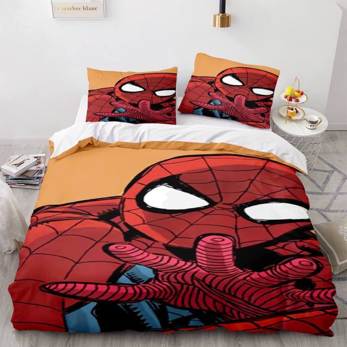 Spiderman Cosplay 3 Piece Comforter Bedding Set Duvet Cover Bed Sheets