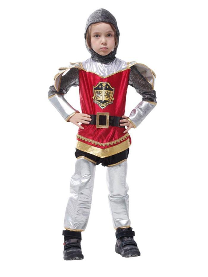 Halloween Medieval Roman Royal Knight Warrior With Cloak Cosplay Costume For Boy Girls Carnival European Soldier Hat