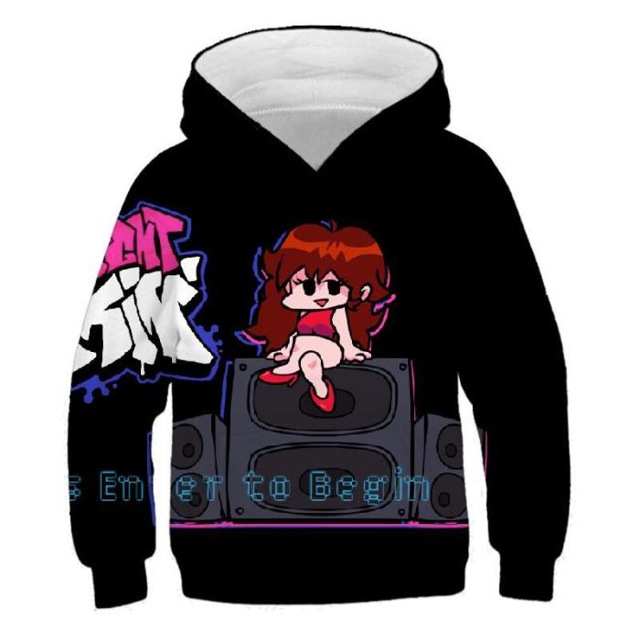 Baby Boy Anime Cartoon Friday Night Funkin Kids Clothes Girls 3D Print Hoodies Children'S Autumn Cool Comfortable Clothing Tops