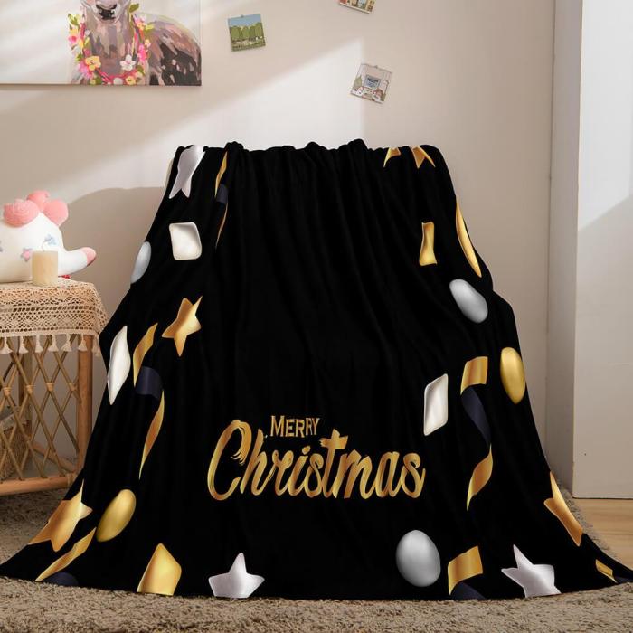 Merry Christmas Flannel Blanket Throw Blanket Comforter Bed Sets