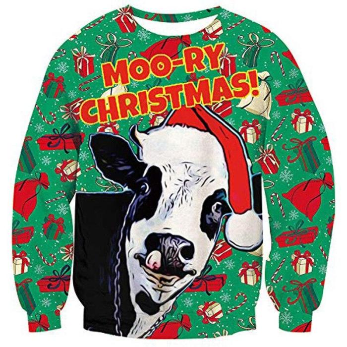 Unisex Ugly Christmas Sweater 3D Print Funny Pullover Sweaters Jumpers Tops For Xmas Men Women Holiday Party Hoodie Sweatshirt