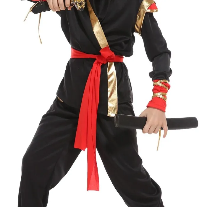 Halloween Ninja Attached Mask For Children Boys Costumes Cosplay Costume Martial Arts Costumes Fancy Party No Weapon