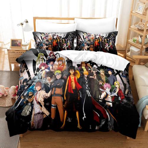 Naruto Cosplay Bedding Set Full Duvet Cover Comforter Soft Bed Sheets