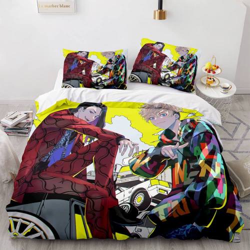Tokyo Revengers Cosplay 3 Piece Bedding Set Duvet Cover Bed Sheets