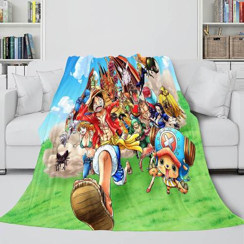 One Piece Throw Flannel Blanket Soft Cozy All Seasons For Sofa Bed