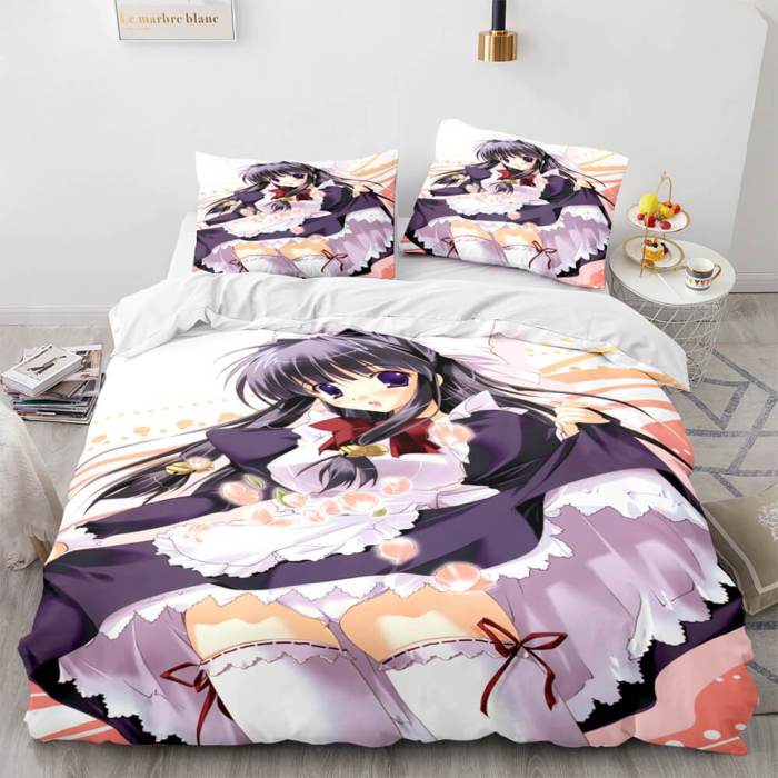 Japan Maid Cosplay Bedding Set Quilt Duvet Covers Comforter Bed Sheets