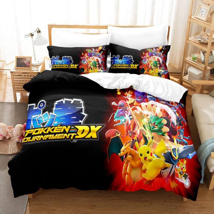 Pokemon Pikachu Cosplay Comforter Bedding Sets Duvet Cover Bed Sheets