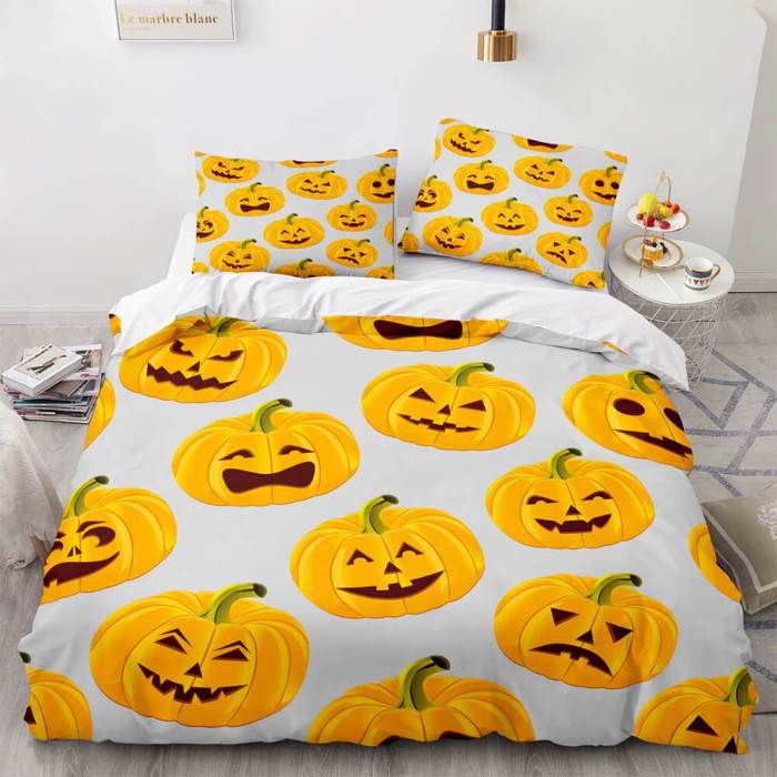 Halloween Pumpkin Cosplay Bedding Set Duvet Cover Comforter Bed Sheets