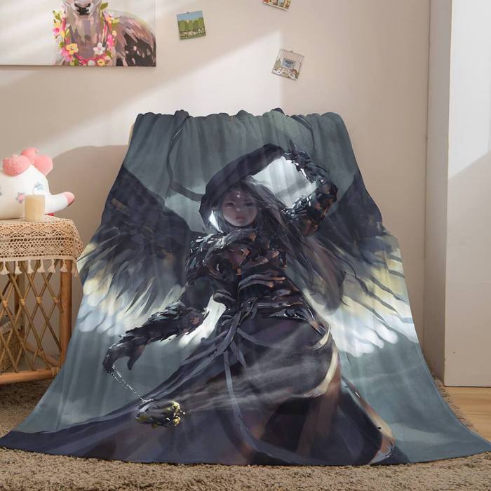 Game Ghost Blade Cosplay Flannel Fleece Blanket Comforter Bedding Sets