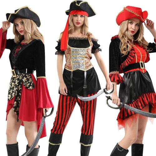 Halloween Sexy Women Pirate Cosplay Costume Fancy Party Dress Carnival Performance Party Christmas Gifts