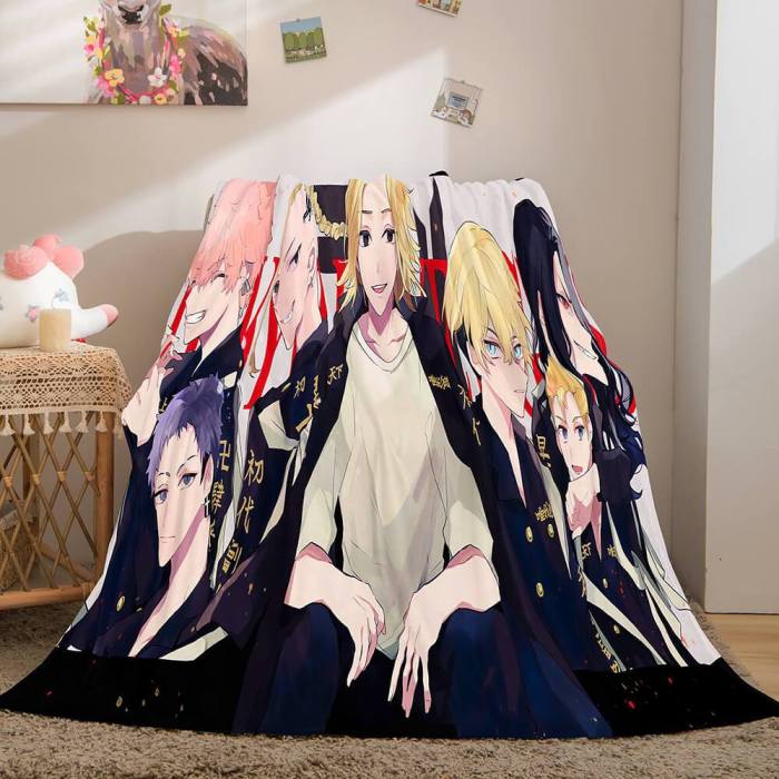 Tokyo Revengers Cosplay Flannel Blanket Throw Comforter Bed Blanket