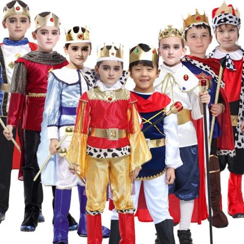 Halloween Cloak Crown Belt Prince King Crown Cosplay Costume Birthday Party Gift Children Boys Christmas Gift