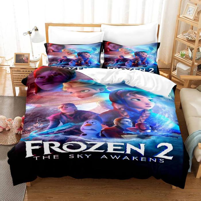 Frozen 2 Cosplay Bedding Set Comforter Bed Sheets Full Duvet Cover Set