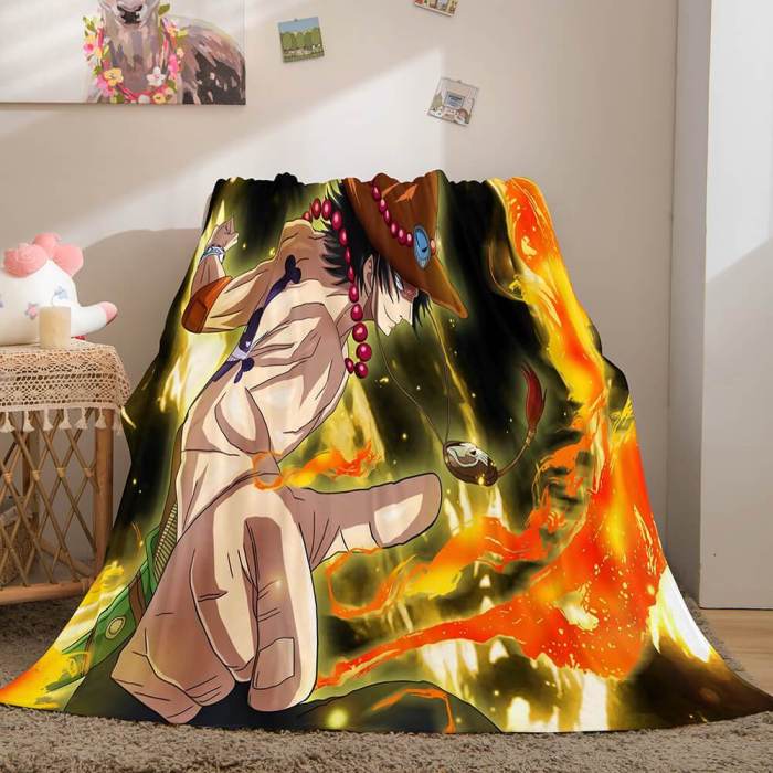 Anime One Piece Cosplay Soft Flannel Fleece Throw Blanket Bedding Sets