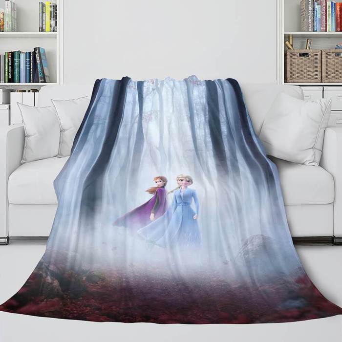 Frozen 2 Anna Elsa Flannel Fleece Throw Cosplay Blanket Comforter Set