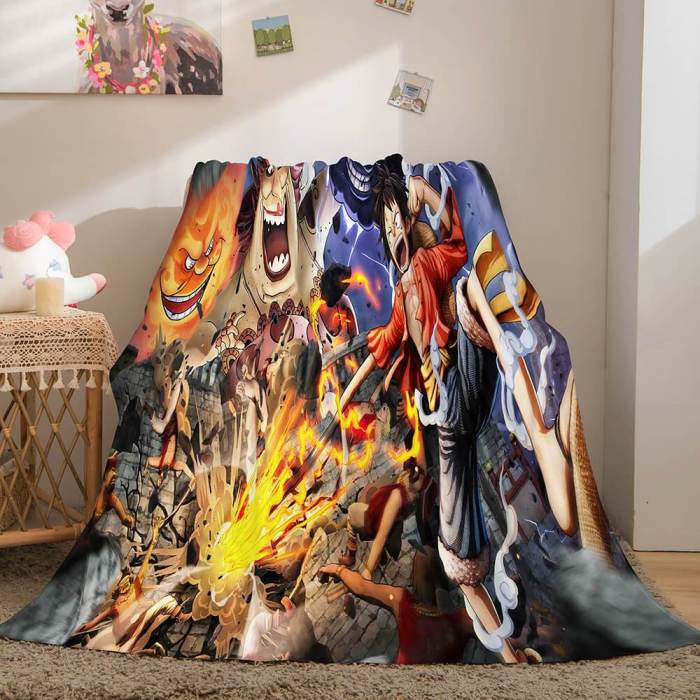 One Piece Cosplay Flannel Fleece Throw Blanket Comforter Bedding Sets