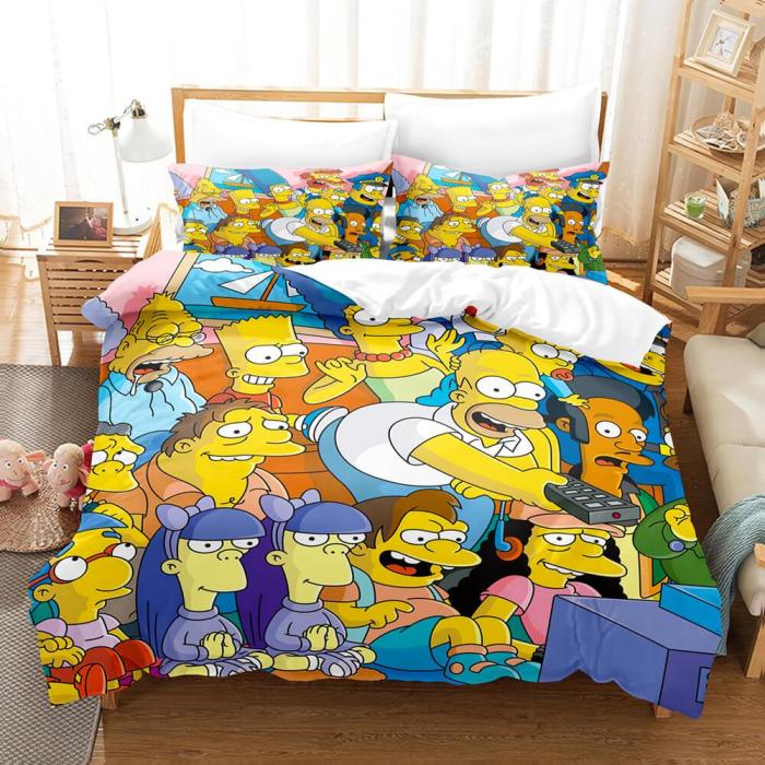 The Simpsons Cosplay Bedding Set Duvet Cover Comforter Bed Sheets