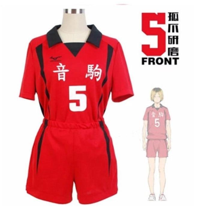 Haikyuu!! Nekoma High School Cosplay Costume No 1 Tetsurou Kuroo No 5 Kenma Kozume Cosplay Jersey Sports Wear Uniform Size S-Xxl